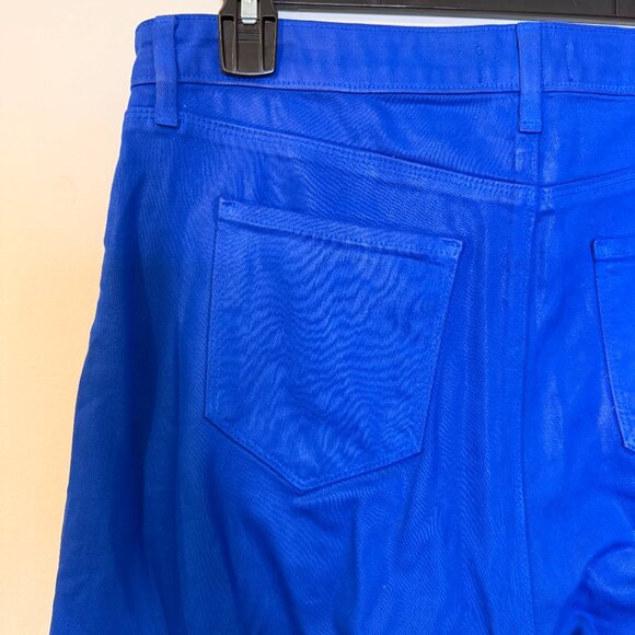 L'AGENCE Jyothi High Rise Split Ankle Jeans, Electric Blue Coated, Size 31 - Picture 6 of 9